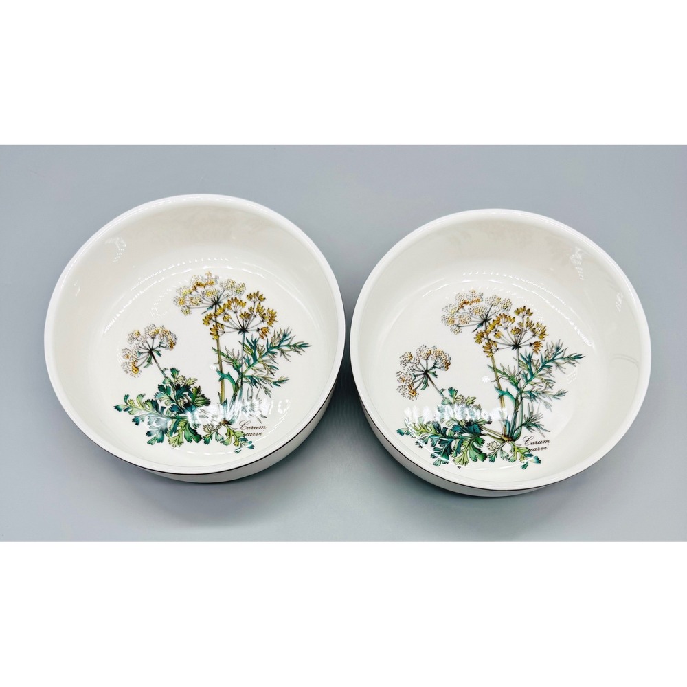 Villeroy Boch Botanica Cereal Bowls Carum Carvi Floral Set of 2 6.5 inch
